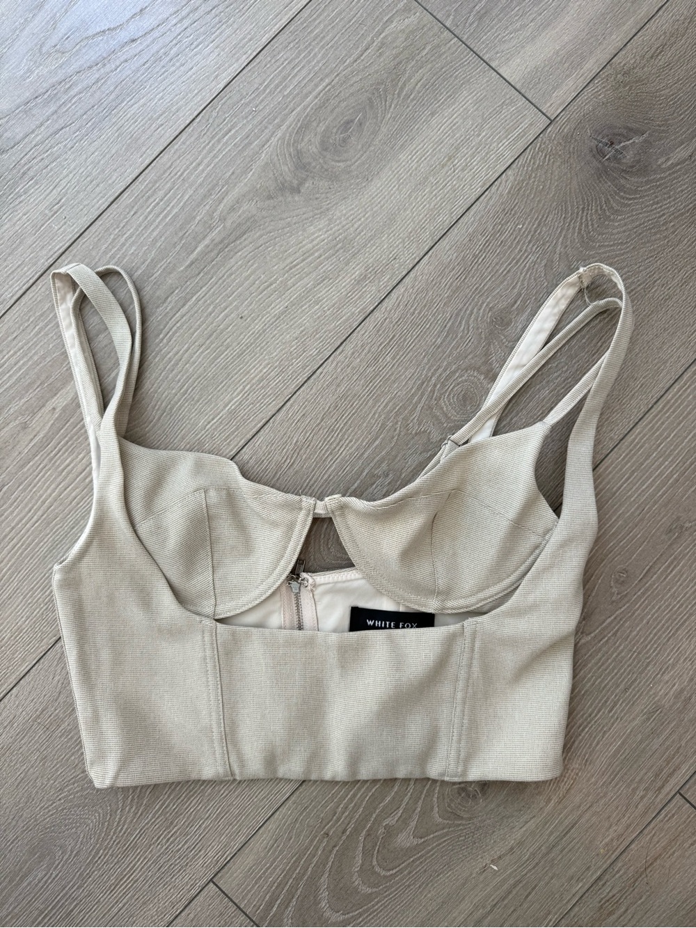 Cream Bustier Crop Top